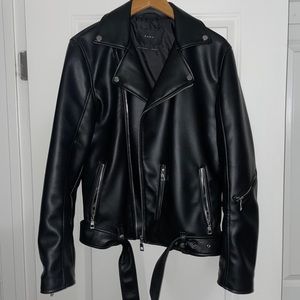 Zara Mens Leather Jacket with Zippers
